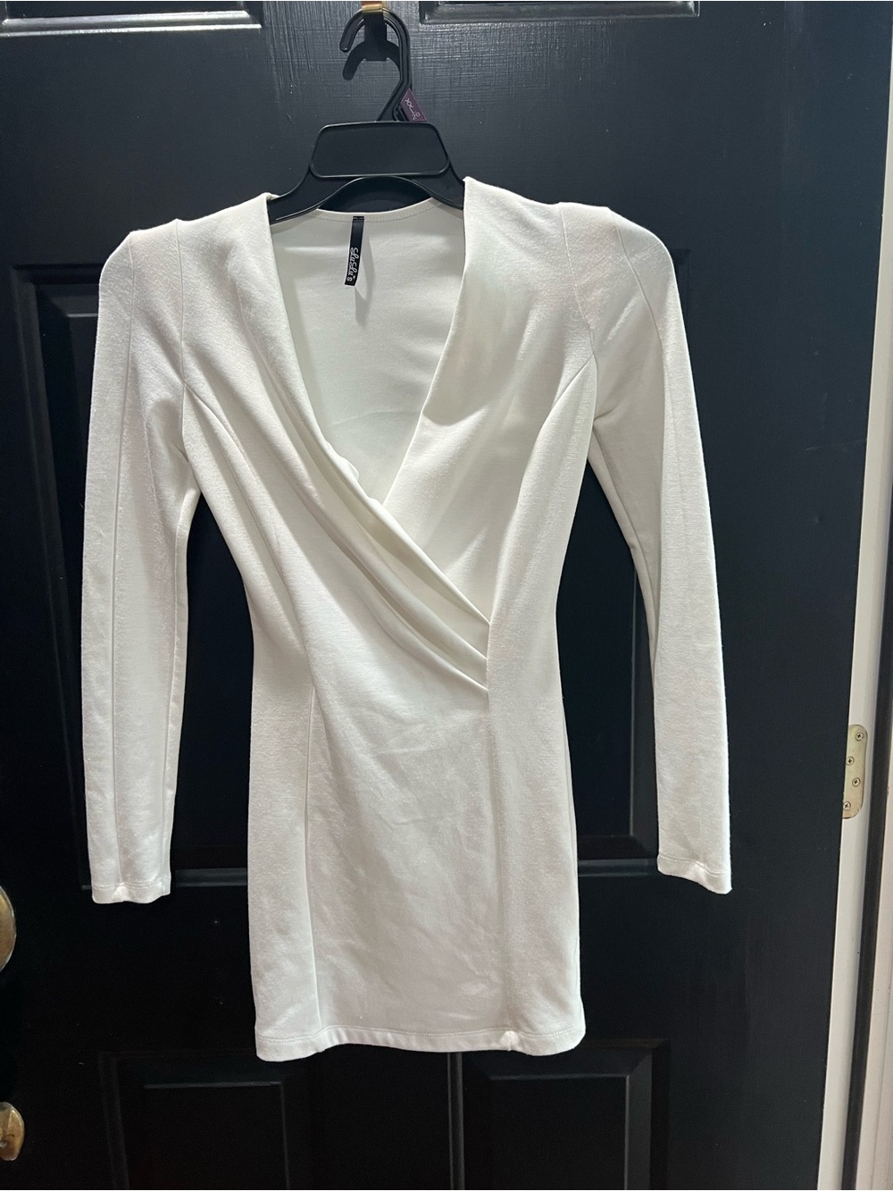 Lulus  White Long Sleeve Mini Wrap Dress